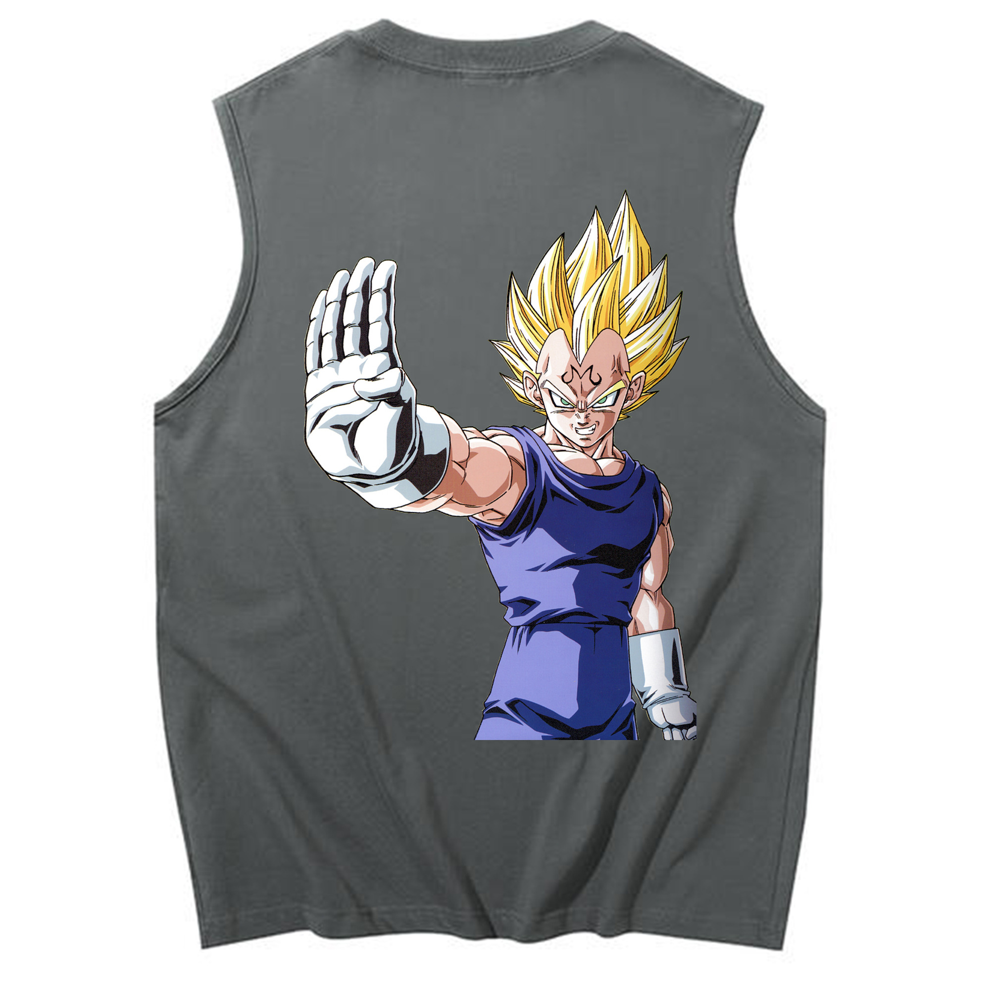 （画像用） ドラゴンボール ベジータ四世（Bejīta Yonsei）DRAGON BALL Vegeta IV コットン100％タンクトップ（背面プリント）